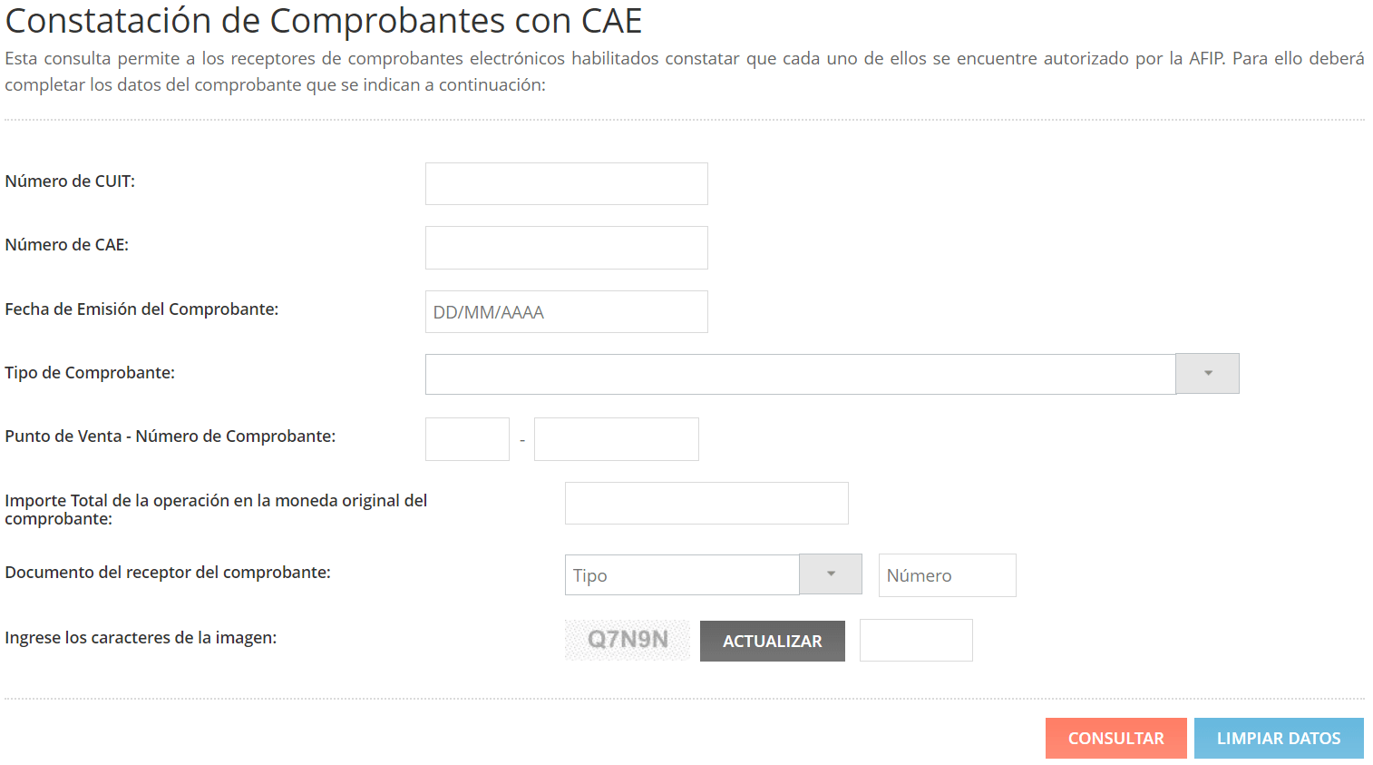 Constatación CAE