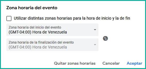 Agenda reuniones en Google Calendar en diferentes zonas horarias 3 guardar 2